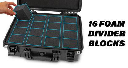 Graded Card Storage Box - 130 BGS/CSG/PSA Cards, IPX7 Waterproof Case w/ Dividers & Dual Locks for Sports Trading Card Slabs & Top Loaders