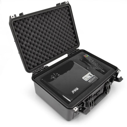 Waterproof Hard Shell Projector Case Compatible with Optoma/ViewSonic/NEC Home Theater Projectors up to 15" - Customizable Diced Foam Interior