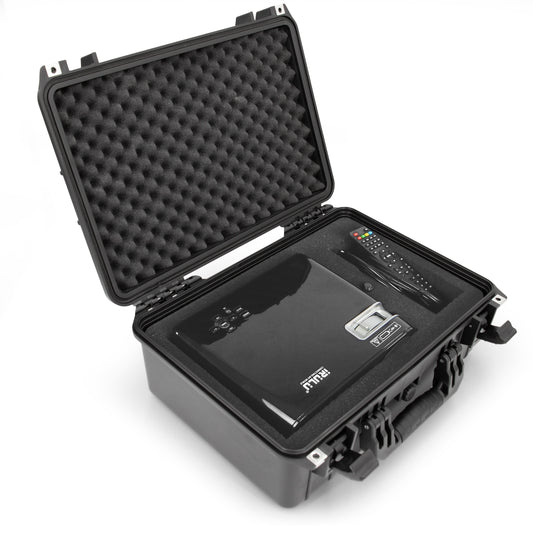 Waterproof Hard Shell Projector Case Compatible with Optoma/ViewSonic/NEC Home Theater Projectors up to 15" - Customizable Diced Foam Interior