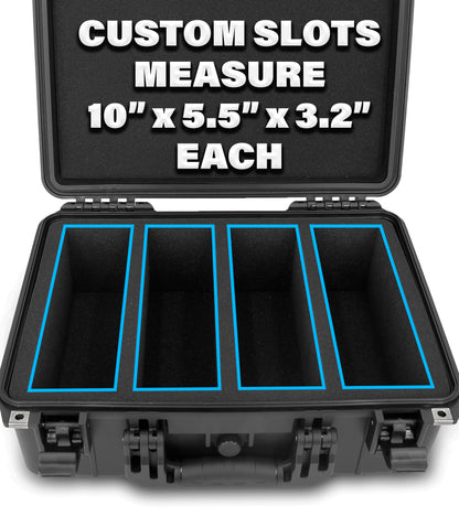 Graded Card Storage Box - 130 BGS/CSG/PSA Cards, IPX7 Waterproof Case w/ Dividers & Dual Locks for Sports Trading Card Slabs & Top Loaders