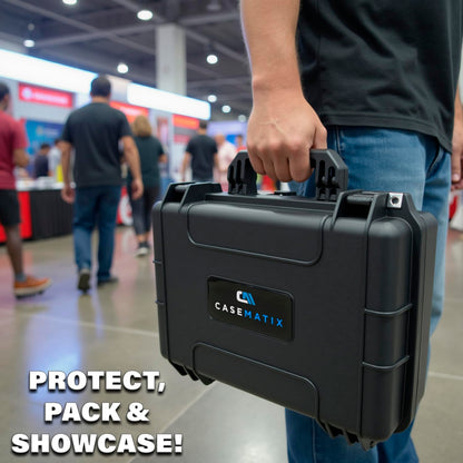Waterproof Hard Shell Projector Case Compatible with Optoma/ViewSonic/NEC Home Theater Projectors up to 15" - Customizable Diced Foam Interior