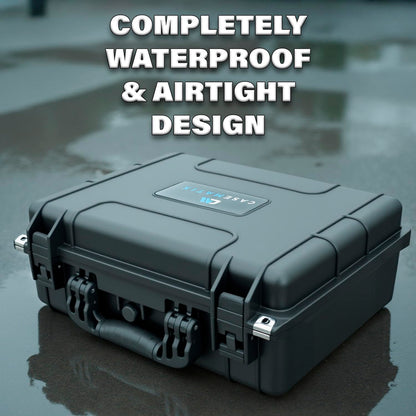 18" Waterproof Hard Travel Case with Padlock Rings and Customizable Foam - Fits Accessories up to 15.5" x 9.5" x 5"