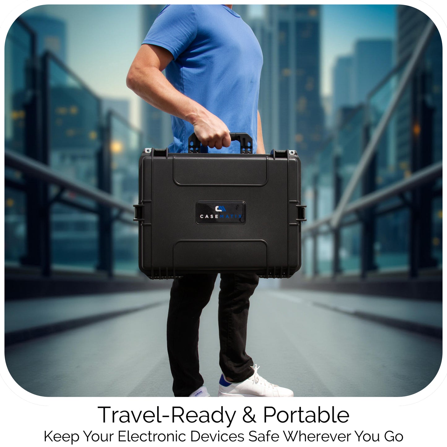 Waterproof IP67 Monitor Hard Case Fits Monitors up to 21 Inch - Heavy Duty Hard Monitor Travel Case for Portable Displays, Gaming Monitors & More