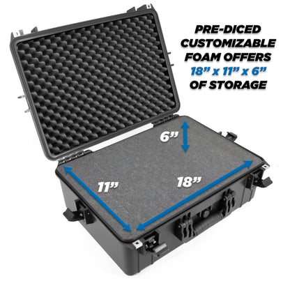 Waterproof Hard Case Compatible with DJI Ronin S Gimbal Stabilizer System - 23" Case with Customizable Diced Foam - Includes Case Only
