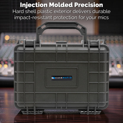 Hard Shell Microphone Travel Case Compatible with Shure SM58 and Other Handheld Vocal Microphones – Dual Mic Carrying Case for 2 Microphones