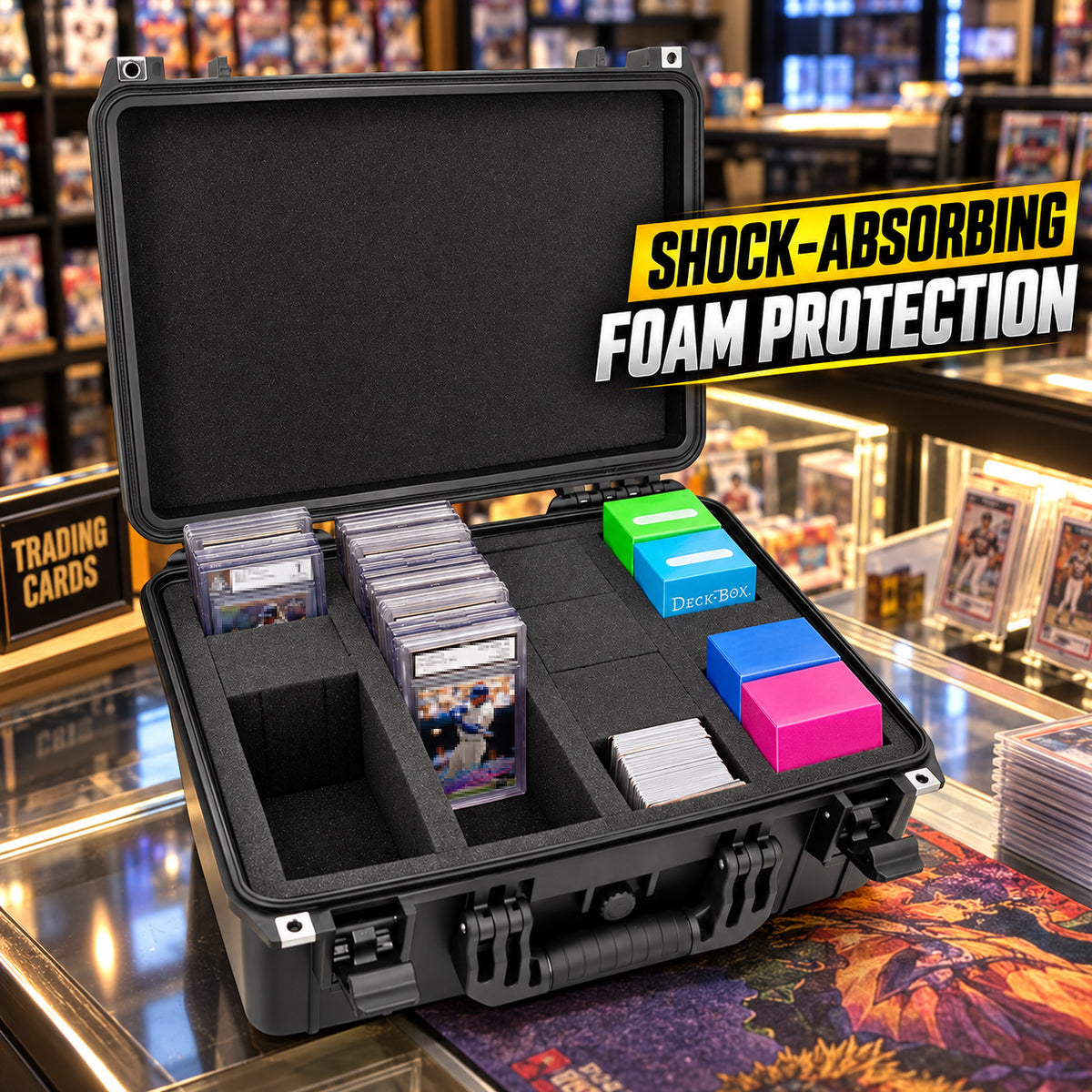 Graded Card Case Compatible with 120+ BGS PSA FGS Graded Sports Trading Cards, Waterproof Graded Slab Card Storage Box