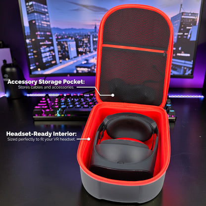 Carrying Case Compatible with Steam Frame VR Headset – Hard Shell EVA Travel Case with Accessory Pocket, Shoulder Strap & Handle