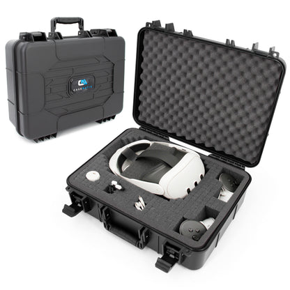 Hard Case Compatible with Meta Quest 3S or Quest 2 with VR Gaming Headset & Accessories - Customizable Foam fits Elite Strap and More