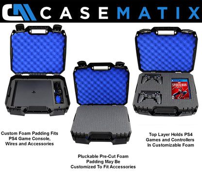 Travel Case Compatible with PS4 Slim Console – Fits PlayStation 4 Slim 1TB, Controllers, Games & Cables – Will Not Fit PS4 or PS4 Pro