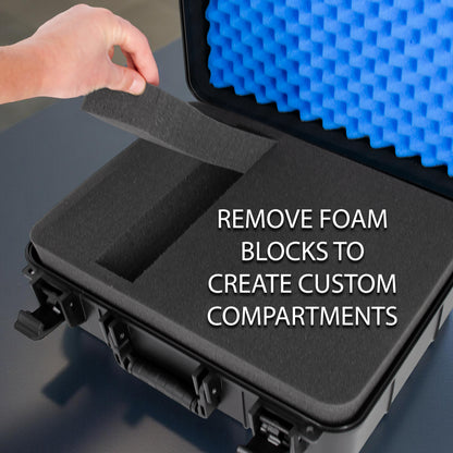 Wireless Microphone Case – Holds 12 Mics, Customizable Diced Foam, Hard Shell, Fits Shure, Sennheiser, AKG, Audio Technica Systems