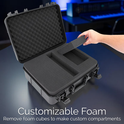 Hard Shell Wireless Microphone Case – Compatible with Shure & Sennheiser Mics, Receivers, Transmitters, Bodypacks, Cables, Custom Foam Travel Case