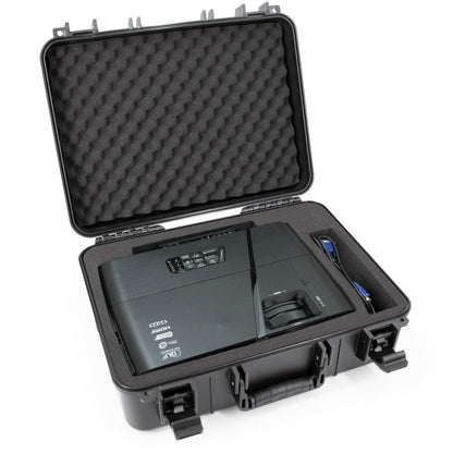 Projector Hard Case with Custom Foam Compatible With Epson VS240, EX3240, VS345, VS340, VS335W, EX7240 Pro, EX5240 – Fits Up to 14.5" x 10.5" x 4.5"