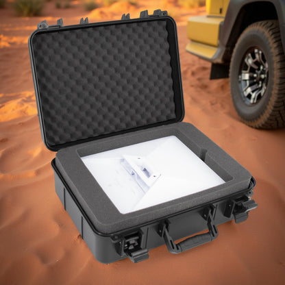 Hard Case for Starlink Mini – Travel Storage for Dish, Mount, Power Supply, Cables & Accessories, Impact-Resistant Shell with Custom Foam & Dual Trays