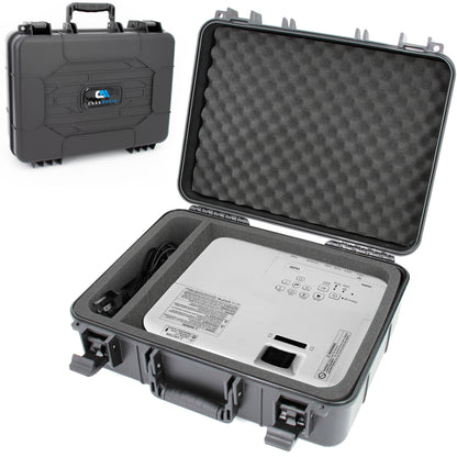 Hard Shell Projector Travel Case – Fits Epson VS250, VS350, VS355 Projectors with HDMI & Remote in Custom Foam Compartments, Case Only
