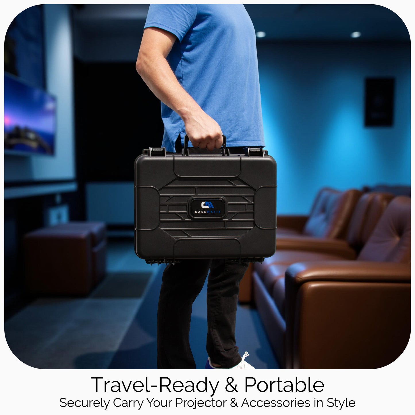 Projector Travel Case for ViewSonic PA503S, PA503W, PA503X, PG703W – Hard Case with Custom Foam for HDMI, Remote, Case Only