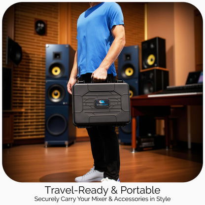 Hard Shell DJ Mixer Travel Case with Customizable Foam Compatible with Yamaha MG10XU, MG10, MG06 10 Input Stereo Mixer Effects and Cables