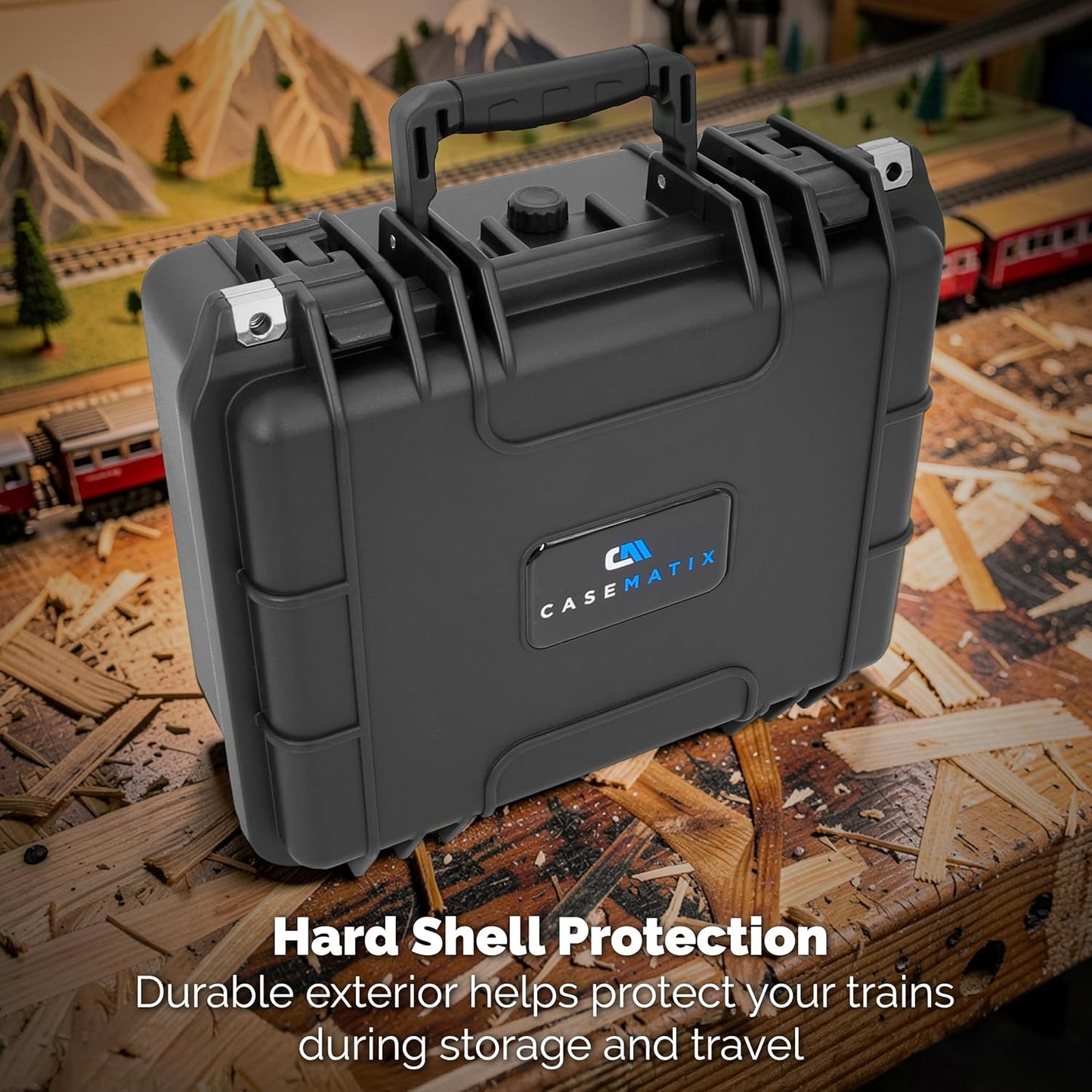 N Scale Model Train Storage Case – Hard Shell Train Storage Box Holds 40 N Gauge Trains, Waterproof Train Storage Case for Model Train Transport