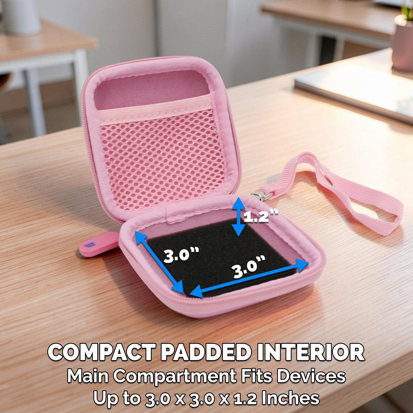 Carry Case Compatible with Mighty 3 Spotify & Amazon Music Player – Hard Shell Travel Case for Portable Offline Music Player with Accessory Pocket