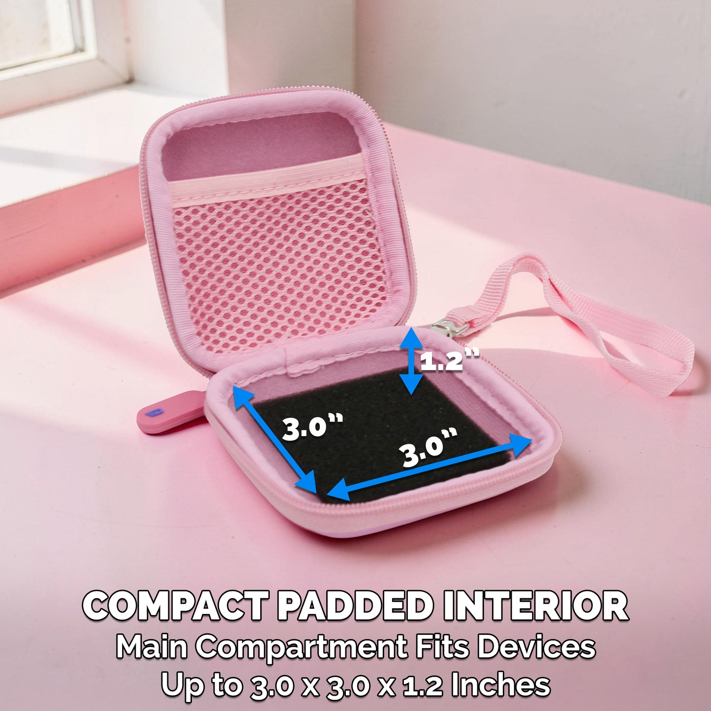 Carrying Case Compatible with Logitech Mobi Fold Foldable Wireless Mouse – Hard Shell EVA Travel Case with Accessory Pocket, Pink
