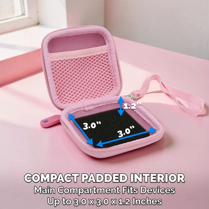 Carrying Case Compatible with Logitech Mobi Fold Foldable Wireless Mouse – Hard Shell EVA Travel Case with Accessory Pocket, Pink