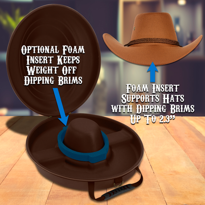 Cowboy Hat Box Cowboy Hat Storage for Brims Up To 4.75" - Hard Shell Hat Case with Adjustable Carry Strap and ID Slot - 4 Color Options