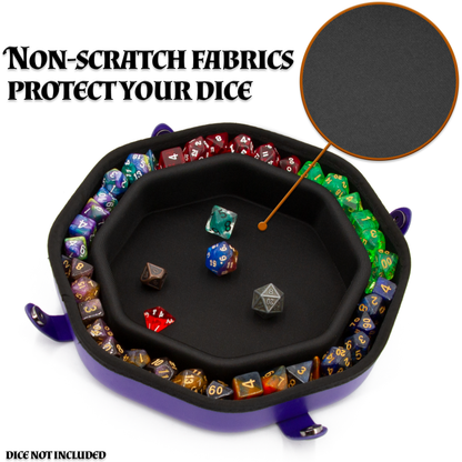 Dice Tray and Storage Case for Up to 115 RPG Dice - Dice Tray for Rolling with Magnetic Snaps, Embossed Design & Non-Scratch Interior