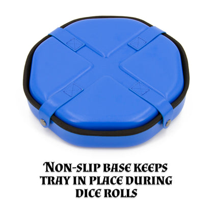 Dice Tray and Storage Case for Up to 115 RPG Dice - Dice Tray for Rolling with Magnetic Snaps, Embossed Design & Non-Scratch Interior