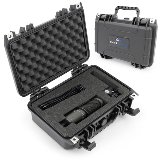 12" Microphone Case for Rode Procaster, Behringer Mic, MXL Microphones, Nady, Shure and More Broadcast Vocal Podcasting Mics up to 9"