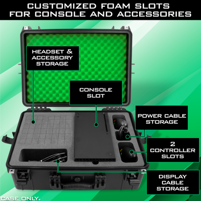 Hard Shell Travel Case Compatible with Xbox Series X Console, Controllers, Headset and Accessories - Waterproof and Crushproof with Foam