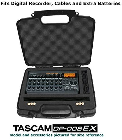 Recorder Hard Case Compatible with Tascam DP-008EX, DP-006 Digital Pocket Studio Multi Track Recorders, Adapter, Cables & Charger