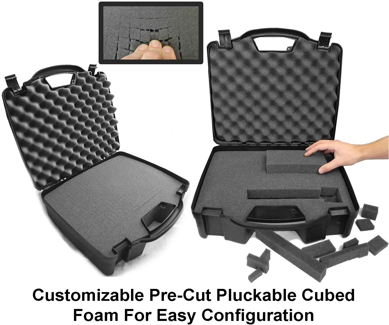 DJ Studio Case Compatible with Tascam Portastudio DR-680/DP-03SD Multi-Track Recorders - Customizable Diced Foam with Double Latch Security