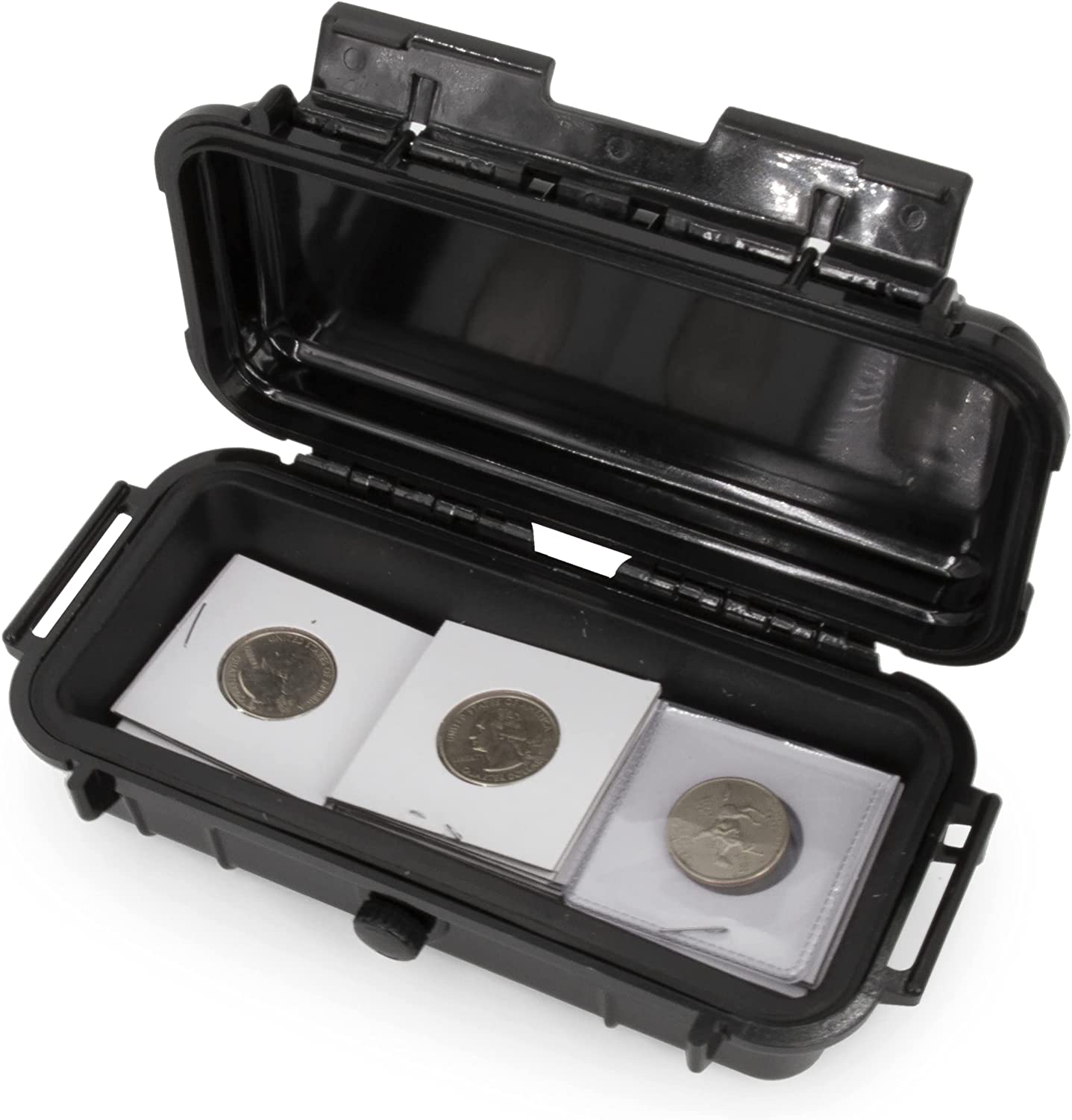 Coin Holder Case Fits 2x2 Coin Flips and Coin Collection Supplies in Airtight Moisture Resistant Coin Storage Box, Flips not Included