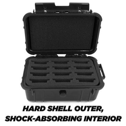 Protective Clipper Blade Holder for 12 Blades - Waterproof Clipper Blade Storage Case with Custom Barber Blade Holder Foam Interior