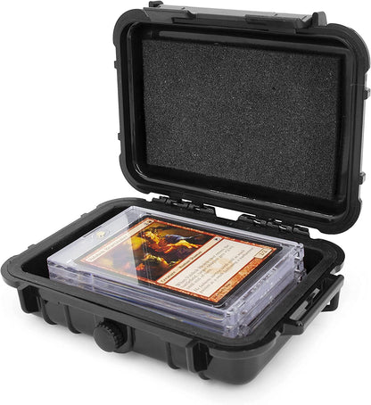 Trading Card Holder Case Compatible with 4 One Touch Magnetic Card Holder Sleeves, Sport Card Case, Loose Cards - Fits 5.0" x 3.25" Max