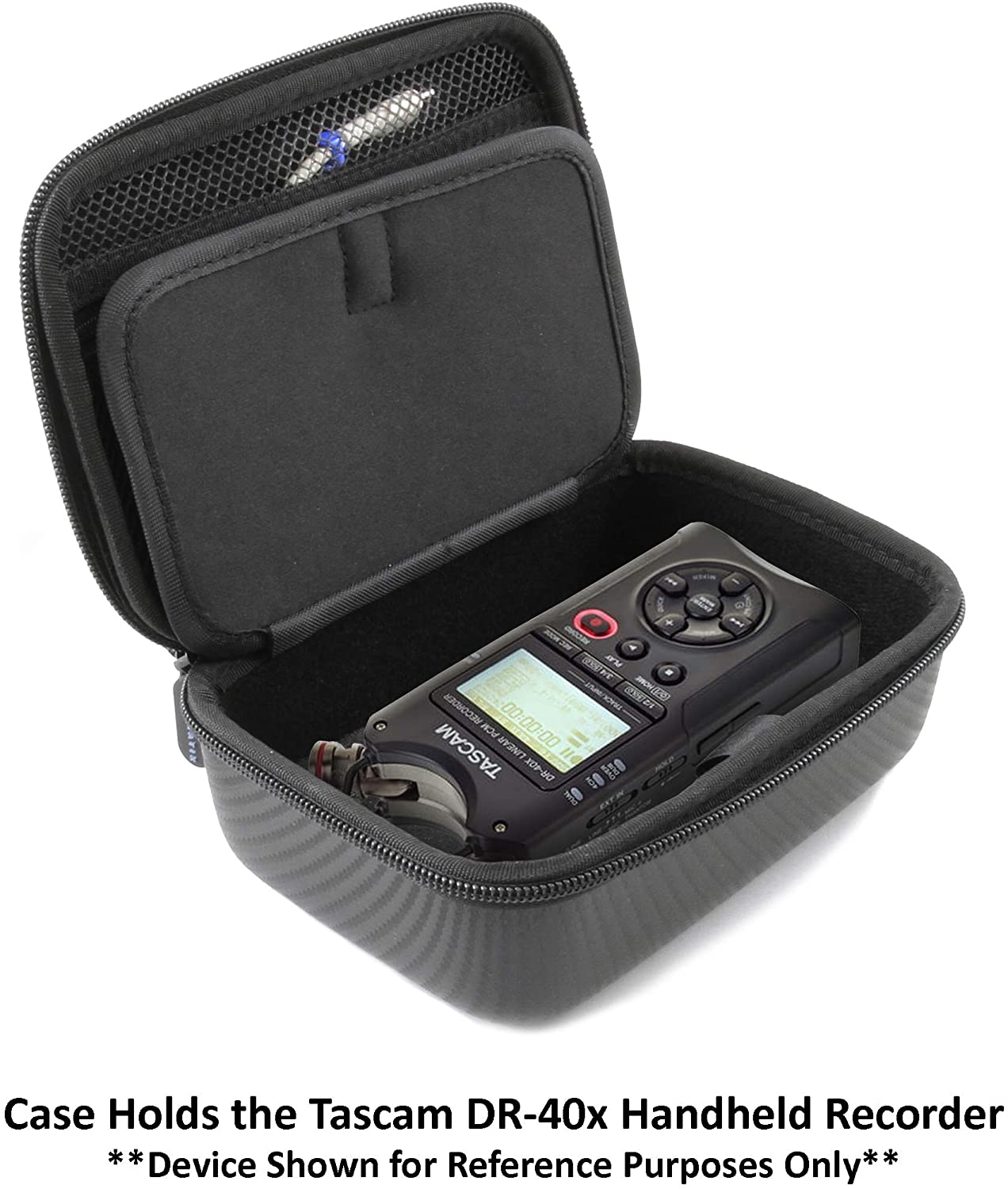 Portable Recorder Carry Case Compatible with Tascam DR40X Studio Recorder and DR40 Small Accessories