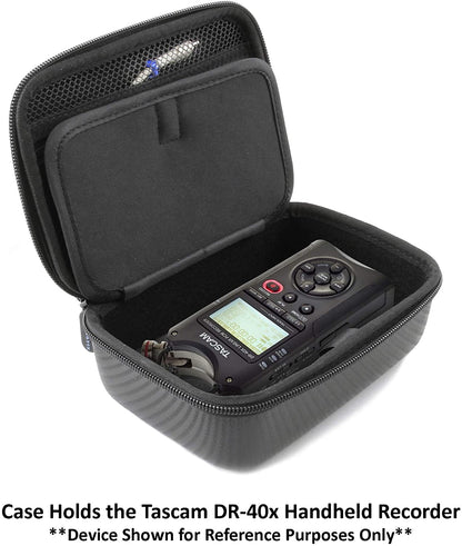 Portable Recorder Carry Case Compatible with Tascam DR40X Studio Recorder and DR40 Small Accessories