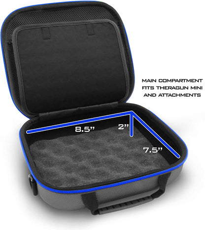 Massager Travel Case Compatible with Theragun Mini Massage Gun and Multiple Attachments, Charger and Other Accessories