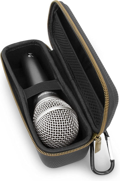 Microphone Case Fits Wired Microphone Models up to 6.75” Maximum, Ultra Compact Mic Case Fits Singing, Vocal Dynamic Handheld Wired Microphones