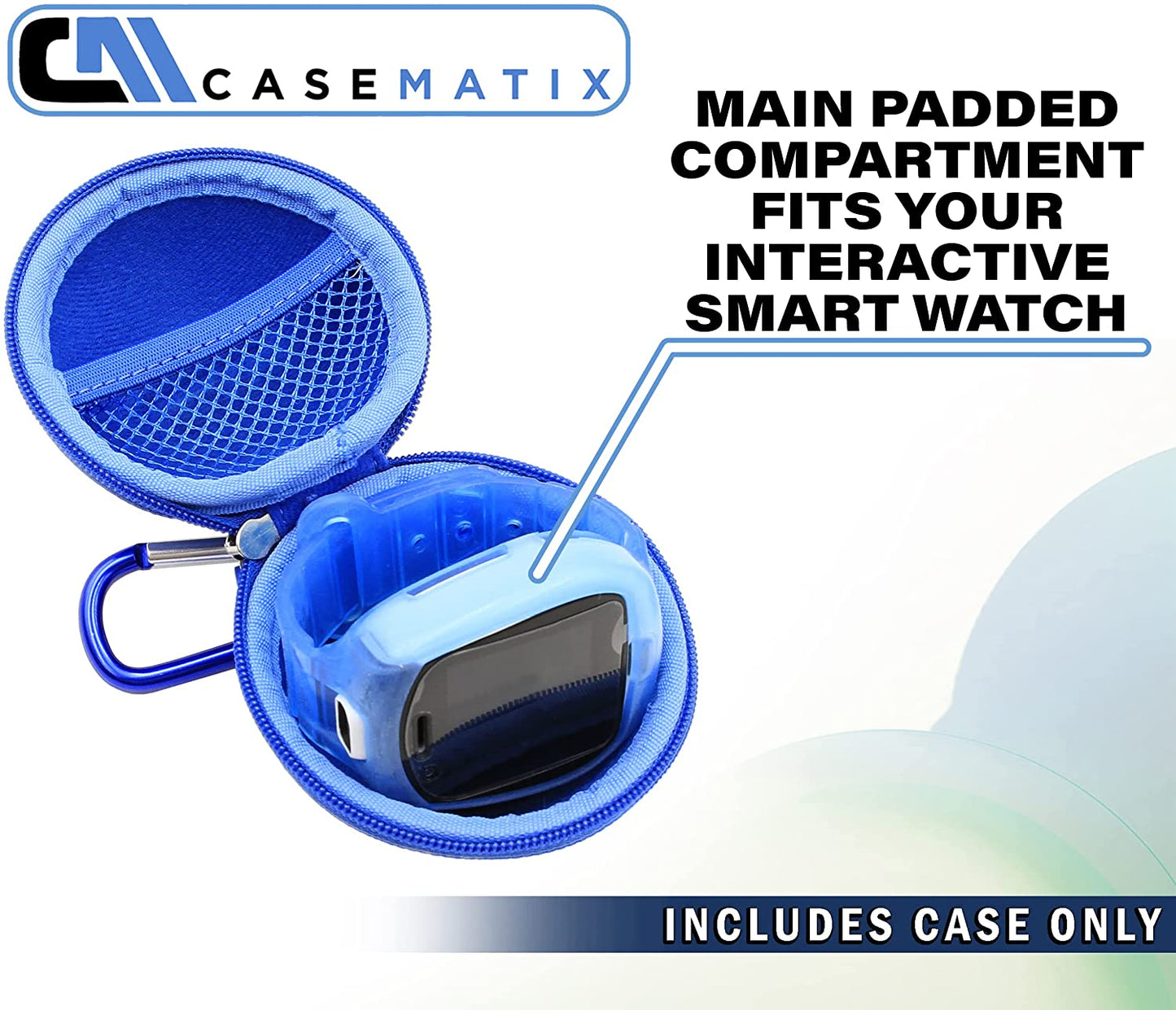 Carry Case Compatible with KidiZoom Smartwatch DX3, Verizon GizmoWatch 2 - Protective Travel Case with Accessory Pouch and Carabiner