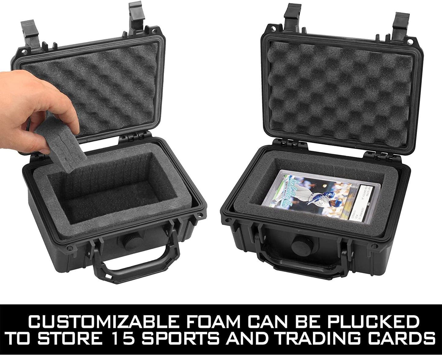 Graded Card Carrying Case - Storage Box Trading Card Case Compatible With 9 BGS PSA Graded Sports Card Slabs and More Graded Card Sleeves