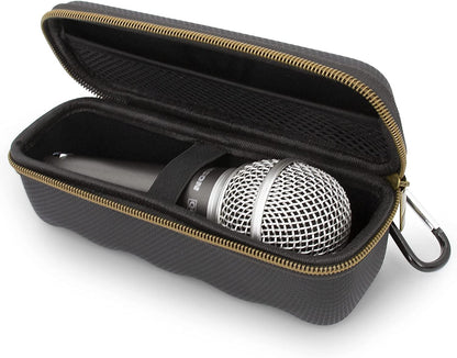 Microphone Case Fits Wired Microphone Models up to 6.75” Maximum, Ultra Compact Mic Case Fits Singing, Vocal Dynamic Handheld Wired Microphones