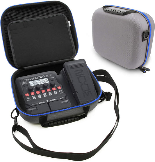 Travel Case Compatible with Zoom G1X FOUR Guitar Pedal - Hard Shell Wah Pedal Guitar Pedals Carrier with Shoulder Strap - Includes Case Only