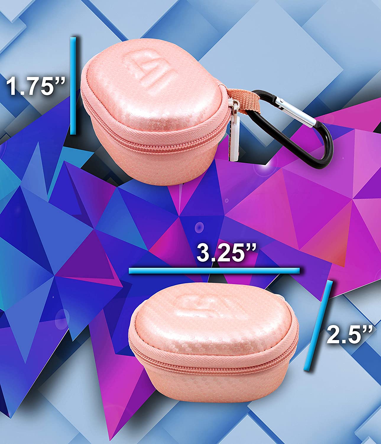 Portable Earbud Case Compatible with Samsung Galaxy Buds Live or Buds+ True Wireless Earbuds Bluetooth, Clip On Carabiner Impact Protection