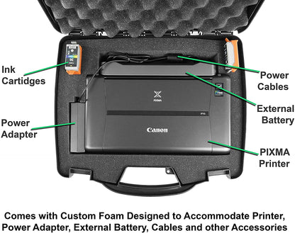 Travel Case Compatible with Canon Pixma iP110 Wireless Mobile Printer and Accessories - Customizable Hard Case Only