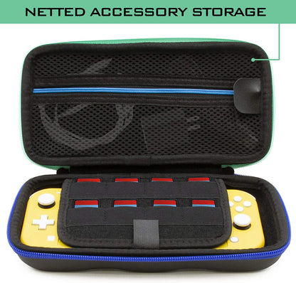 Carrying Case for Nintendo Switch Lite with 8 Game Slots, Non-Scratch Divider for Screen Protection, Accessory Storage & Comfortable Handle