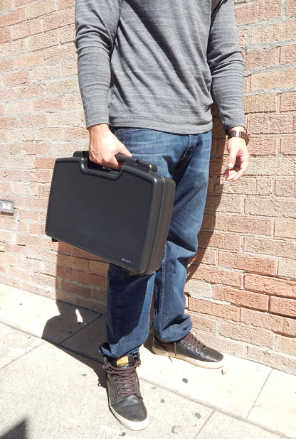 17" Hard Travel Case with Padlock Rings and Customizable Foam - Fits Accessories up to 14.5" x 7.5" x 2.75"