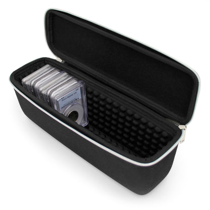 Hard Shell Graded Coin Storage Box with Padded Interior Compatible with 25 NGC PCGS Graded Coin Slabs for Collectors, Fits All Graded Coins