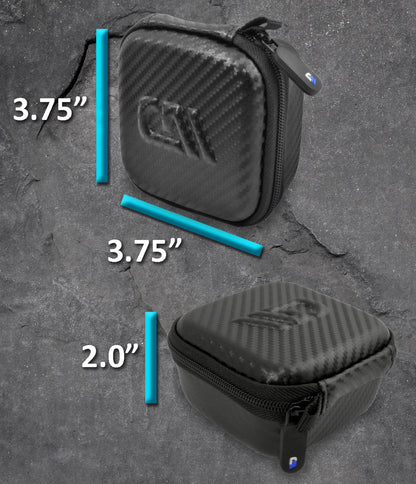 3.75" Hard Shell EVA Travel Case with Carabiner Clip - Fits Accessories up to 3.25" x 3.25" x 1.75"