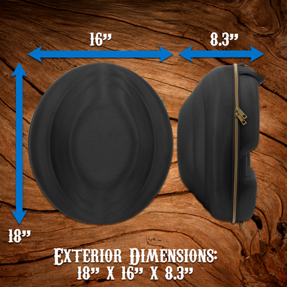Cowboy Hat Box Cowboy Hat Storage for Brims Up To 4.75" - Hard Shell Hat Case with Adjustable Carry Strap and ID Slot - 4 Color Options