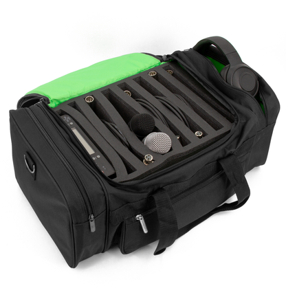Microphone Case Gig Bag For DJ Equipment and Audio Accessories - Premium Microphone Bag For Receivers, Cables, Wireless Mic Systems, Mixers